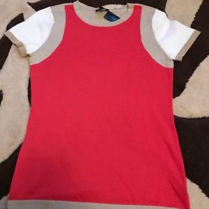 NWT Red and cream top